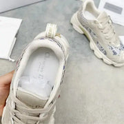 Dior beige and gray sneakers with rubber