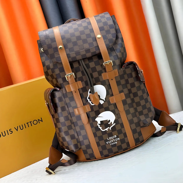 LV Christopher Super Premium Backpack in black leather